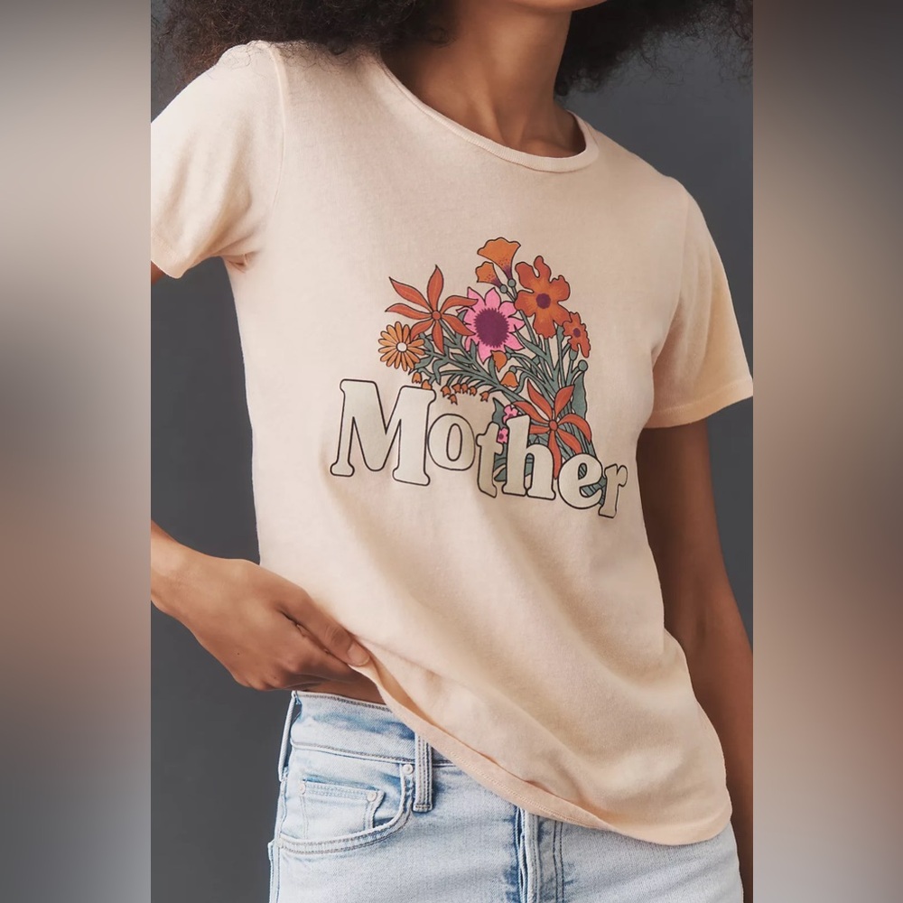 Mother Denim The Itty Bitty Tee in Super Bloom size Medium